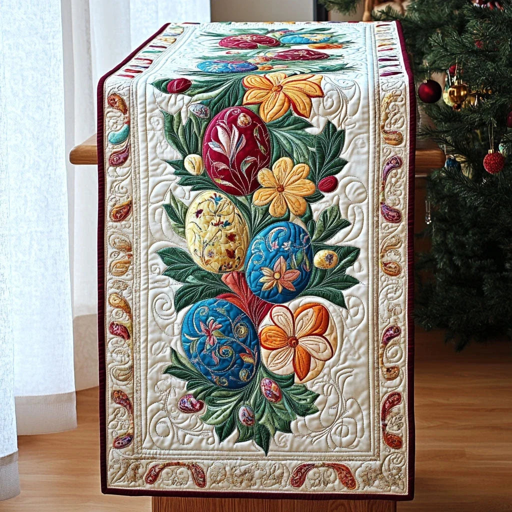 Easter Joy Delight Quilted Table Runner