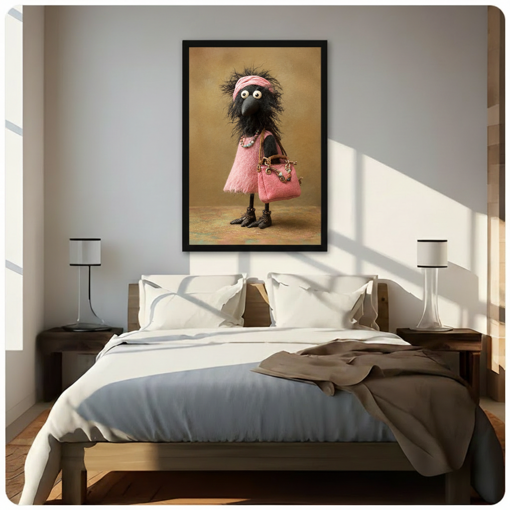 Whimsical Fashion Boho Bird Canvas Wall Art