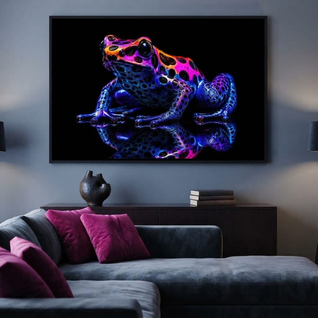 Electric Dart Frog Canvas Wall Art