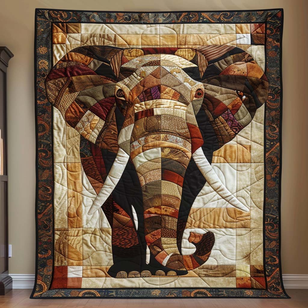 Elephant Haven Quilt Blanket - Quilted Blanket by Wild and Way