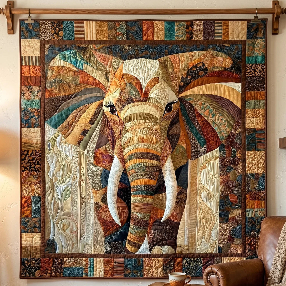 Elephant Majesty Quilt Blanket - Quilted Blanket by Wild and Way