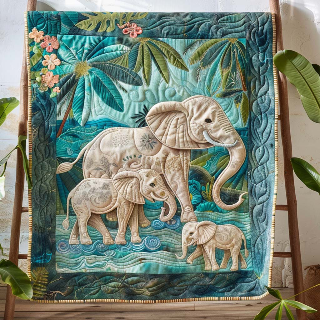 Elephant Pride Quilt Blanket - Quilted Blanket by Wild and Way
