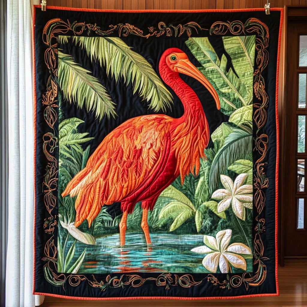Emerald Flame Quilt Blanket