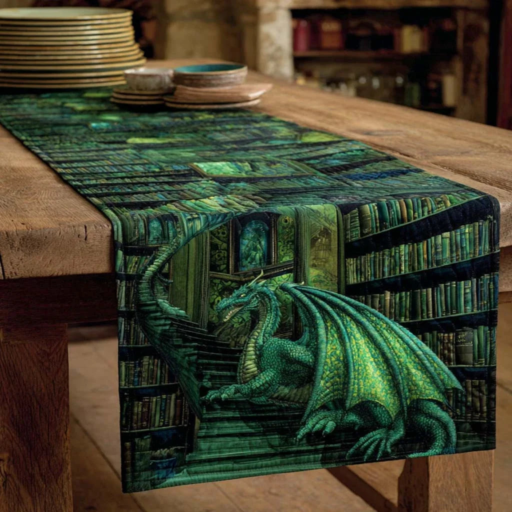 Emerald Flame Quilted Table Runner