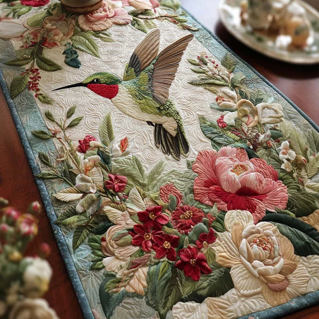 Emerald Wings Quilted Table Runner