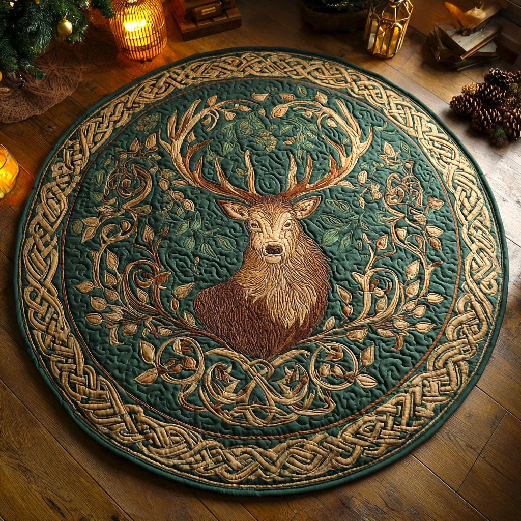 Emerald Woods Quilted Round Mat