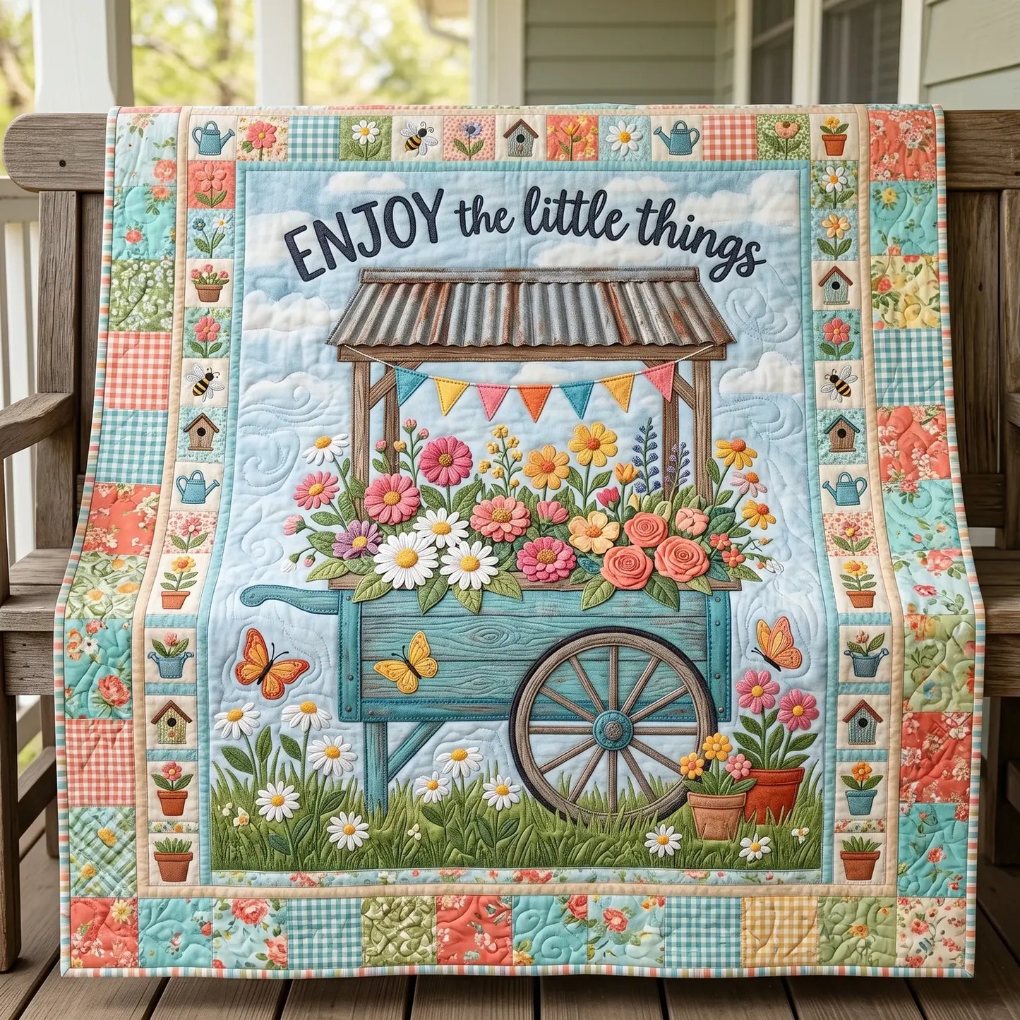 Enjoy The Little Things Quilt Blanket