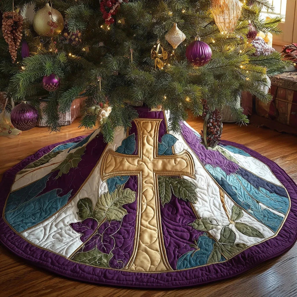 Eternal Faith Christmas Quilted Tree Skirt