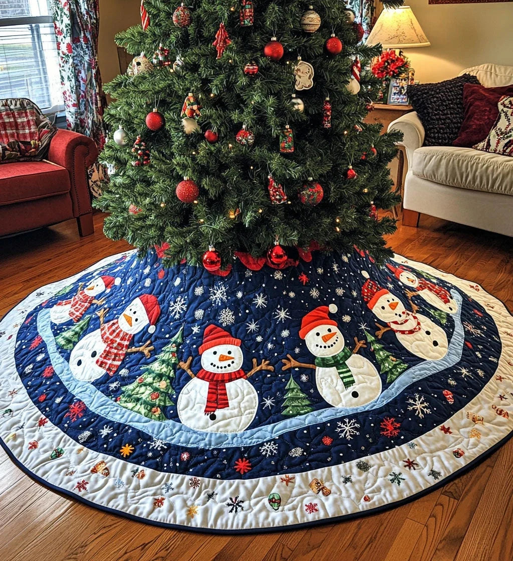 Evergreen Elegance Quilted Christmas Tree Skirt