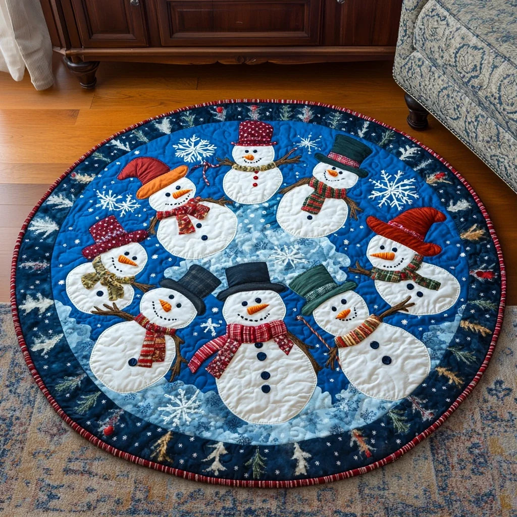 Evergreen Elegance Quilted Round Mat