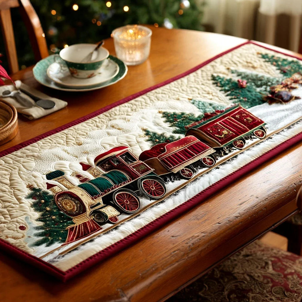 Evergreen Express Quilted Table Runner