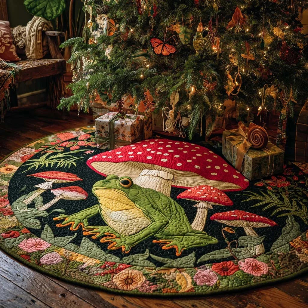 Fairy Garden Charm Christmas Quilted Tree Skirt