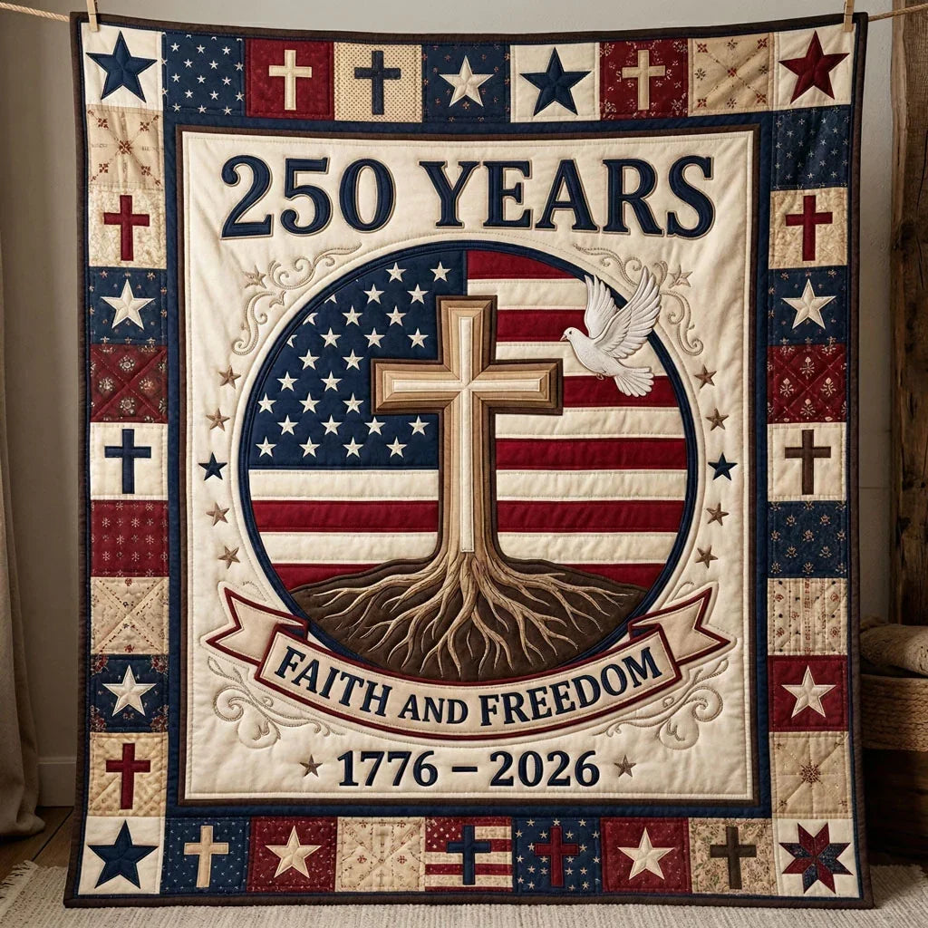 Faith And Freedom 250 Years Quilt Blanket