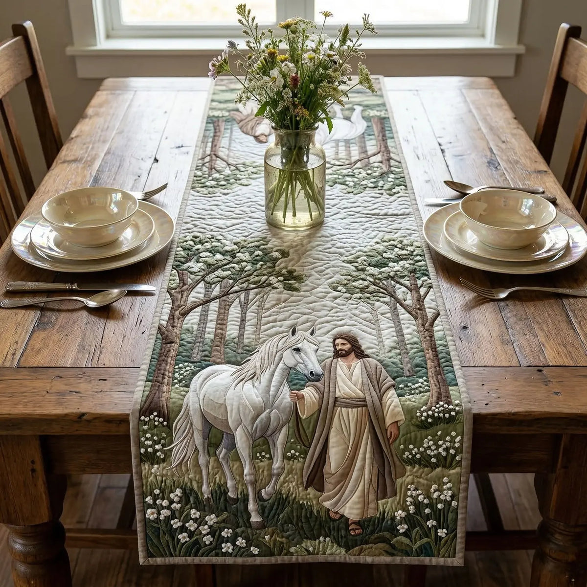 Faithful Horizon Quilted Table Runner