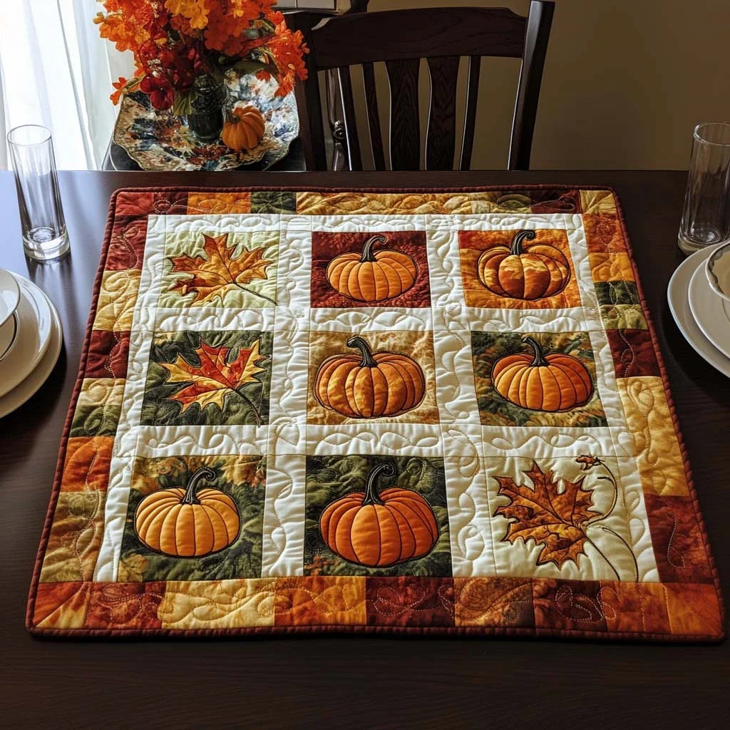 Fall Gathering Joy Quilted Table Topper