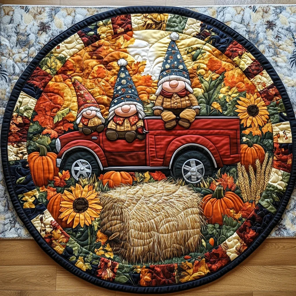 Fall Harmony Quilted Round Mat