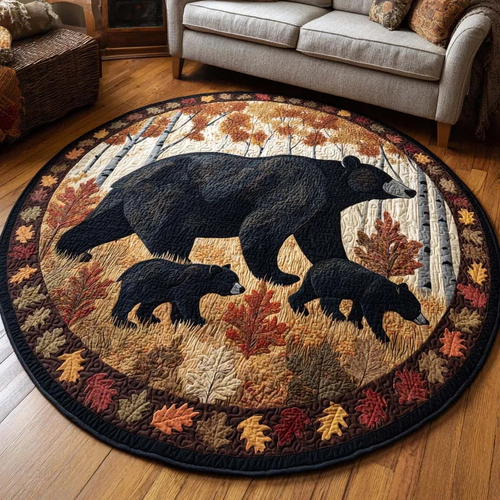 Fall Walk Quilted Round Mat