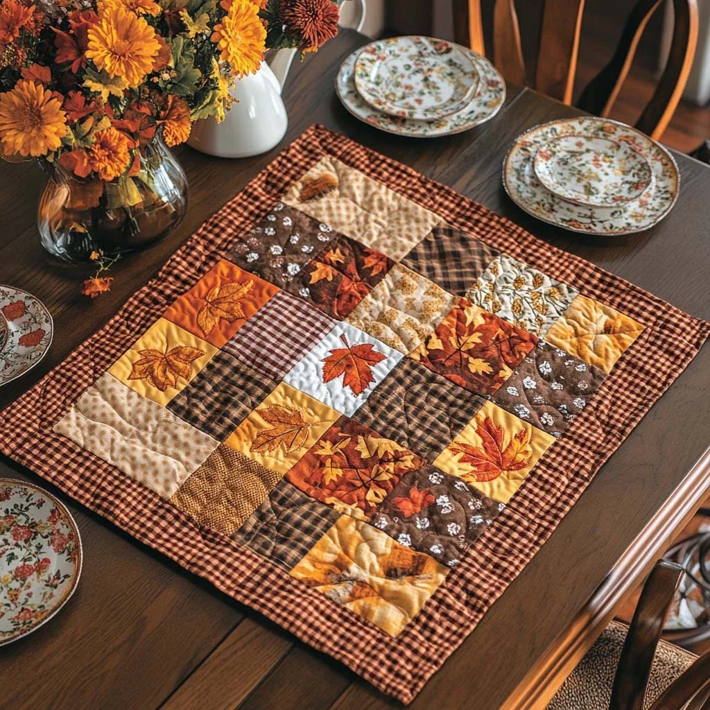 Falling Leaf Trail Quilted Table Topper