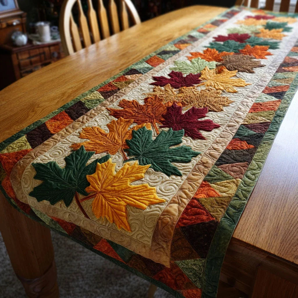 Falling Leaves Quilted Table Runner