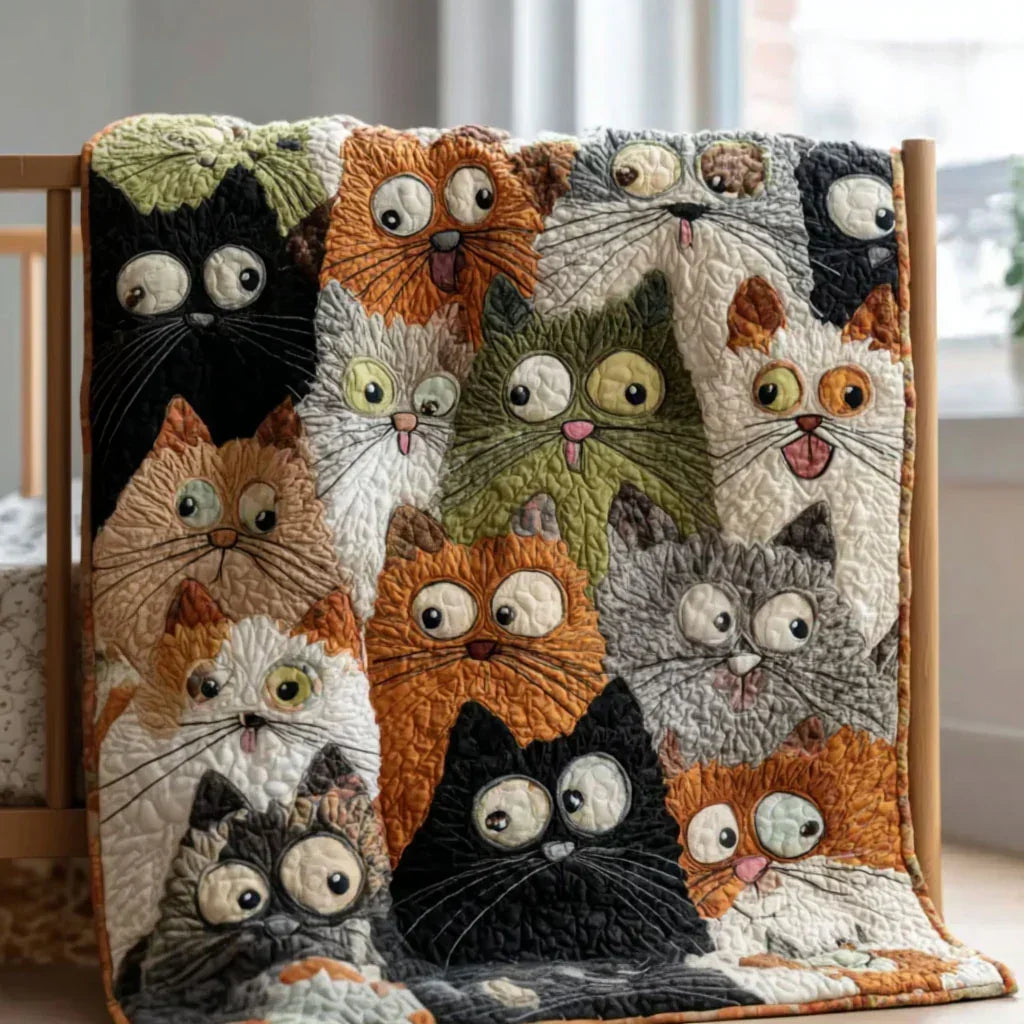 Fancy Whiskers Quilt Blanket - Quilted Blanket by Wild and Way