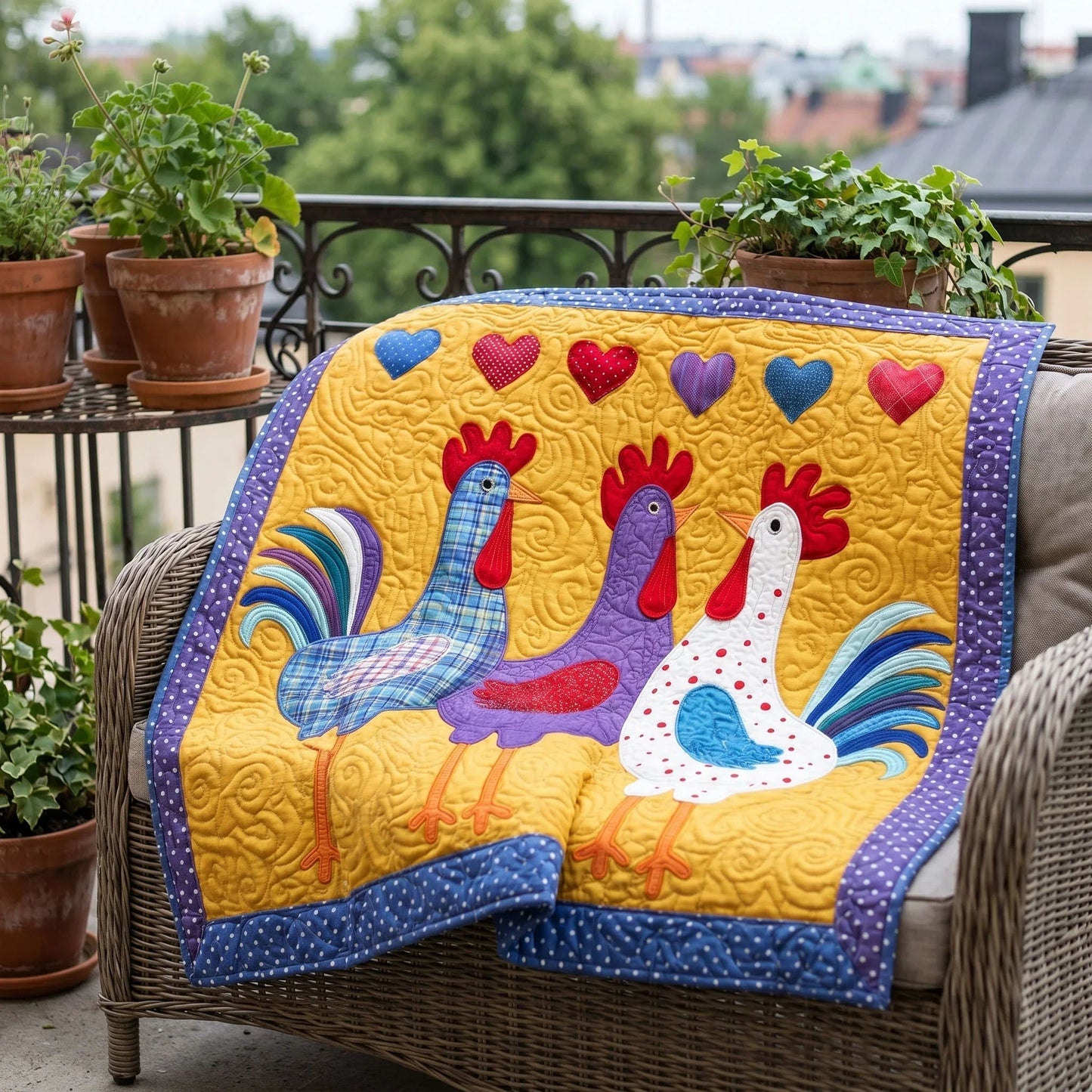 Farmhouse Charm Quilt Blanket - Quilted Blanket by Wild and Way