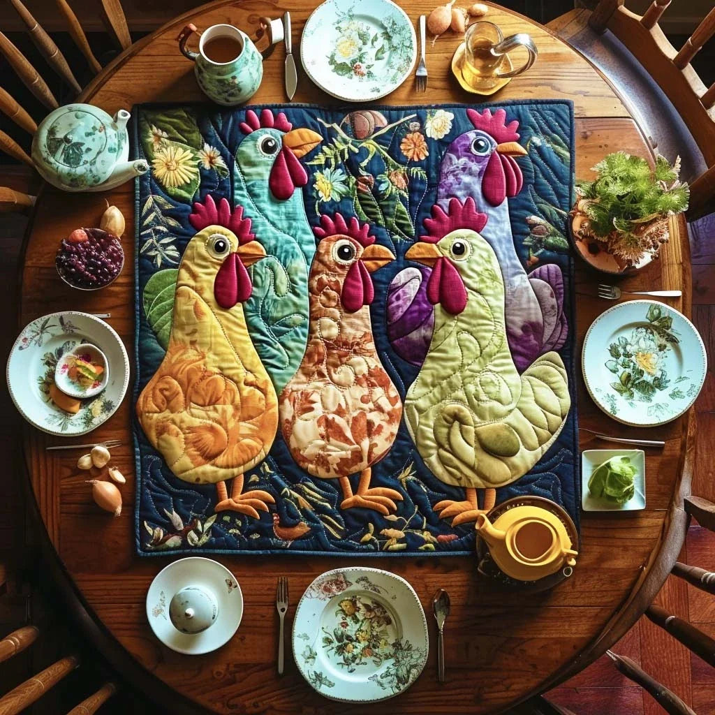 Feathered Friends Quilted Table Topper
