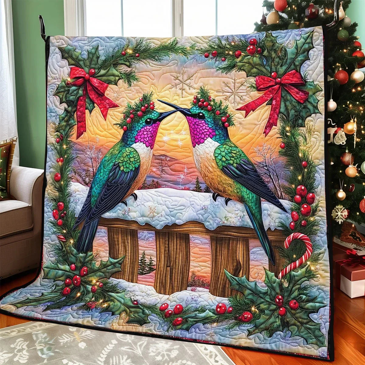 Feathered Frost Quilt Blanket