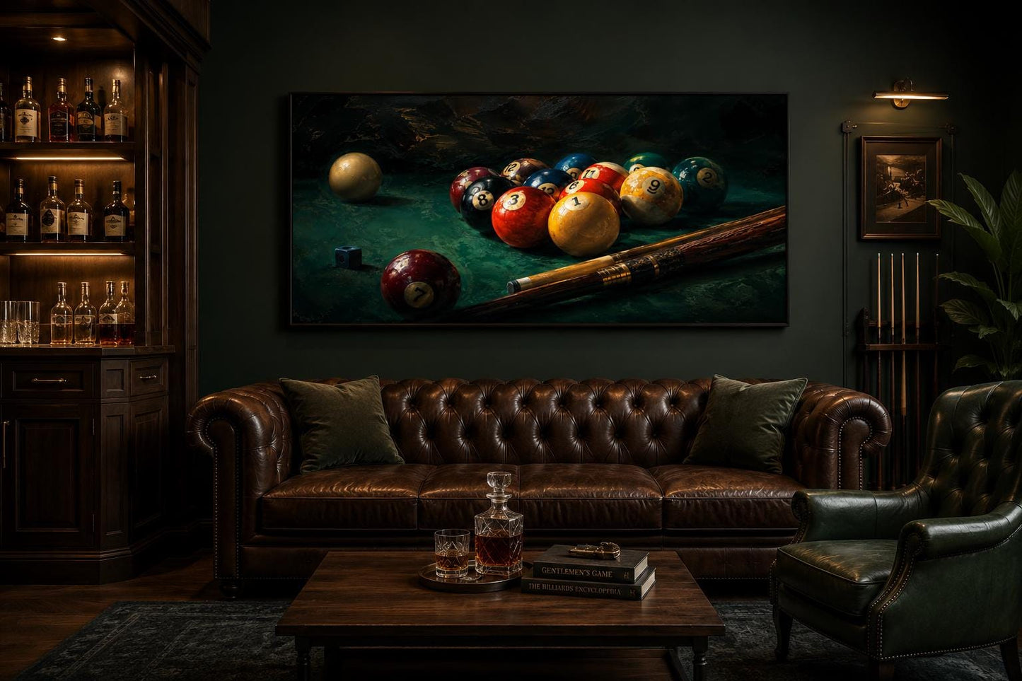 Billiard Balls Canvas Print – Realistic Pool Table Wall Art for Game Room Decor