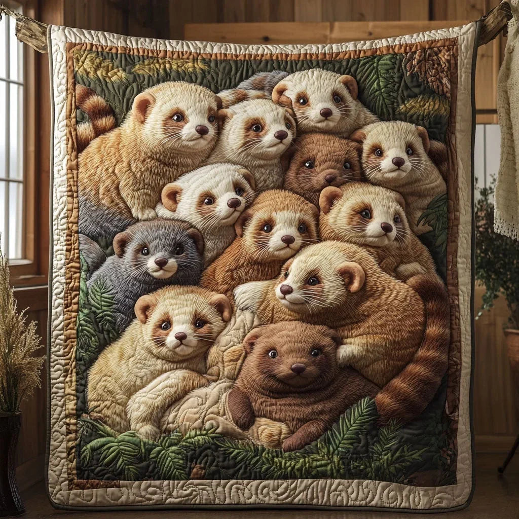 Ferret's Family Quilt Blanket