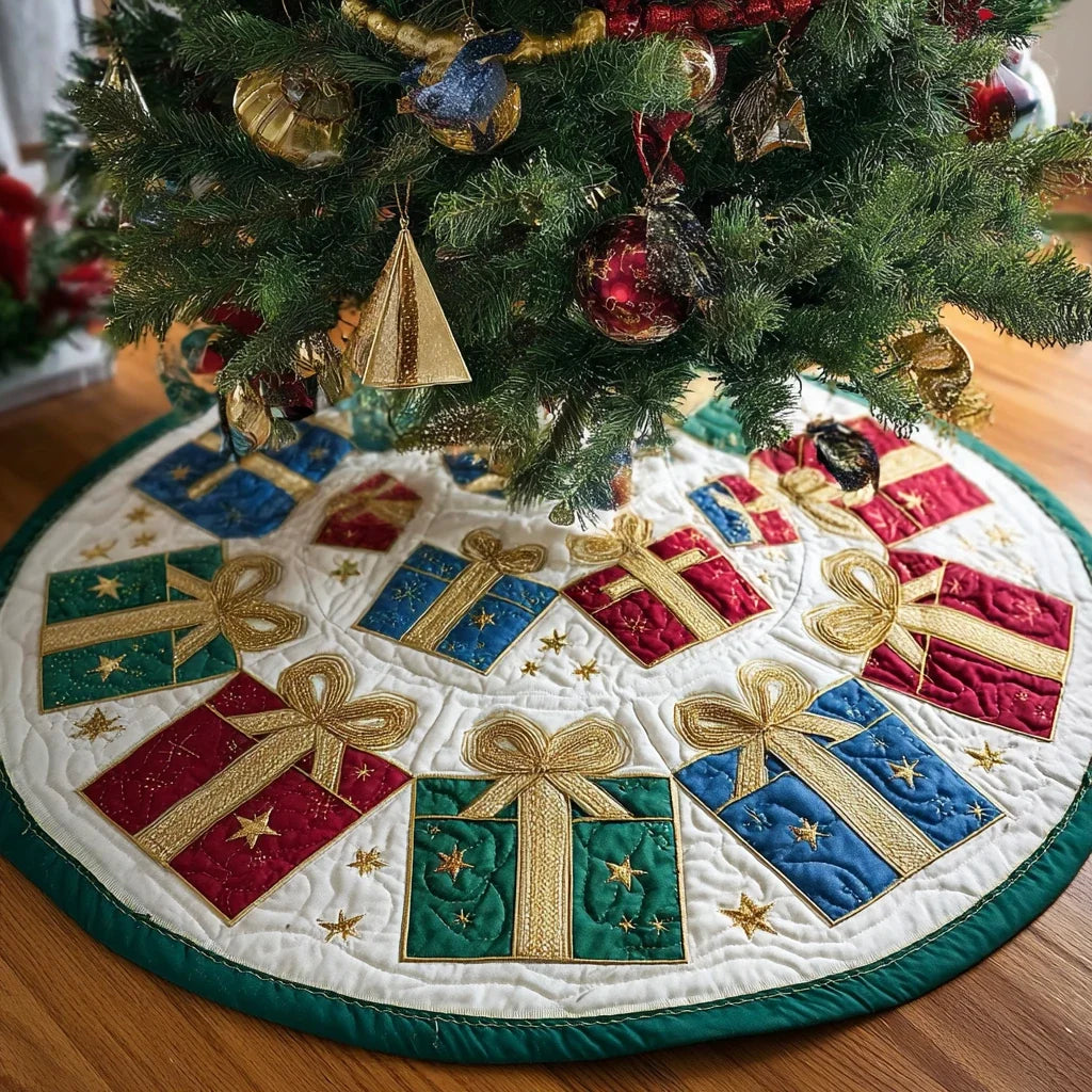 Festive Charm Christmas Quilted Tree Skirt