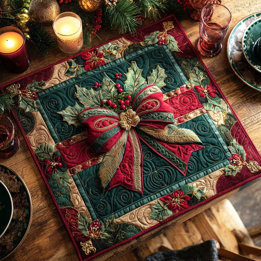 Festive Charm Quilted Table Topper