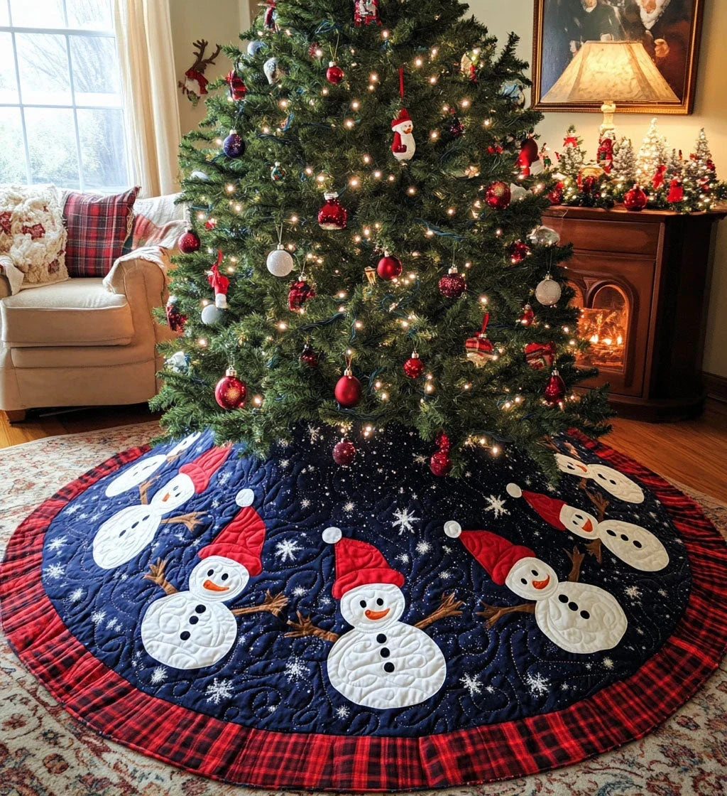 Festive Firs Quilted Christmas Tree Skirt