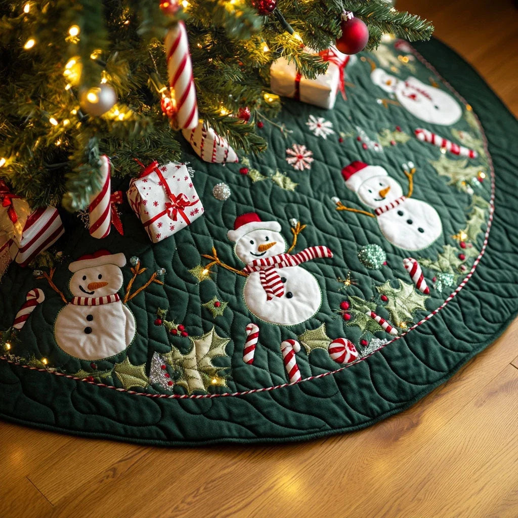 Festive Frolic Quilted Christmas Tree Skirt