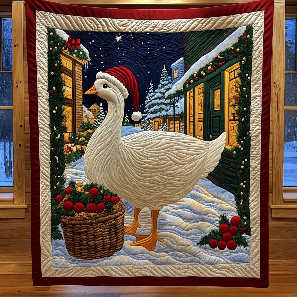 Festive Goose Sparking Joy Quilt Blanket