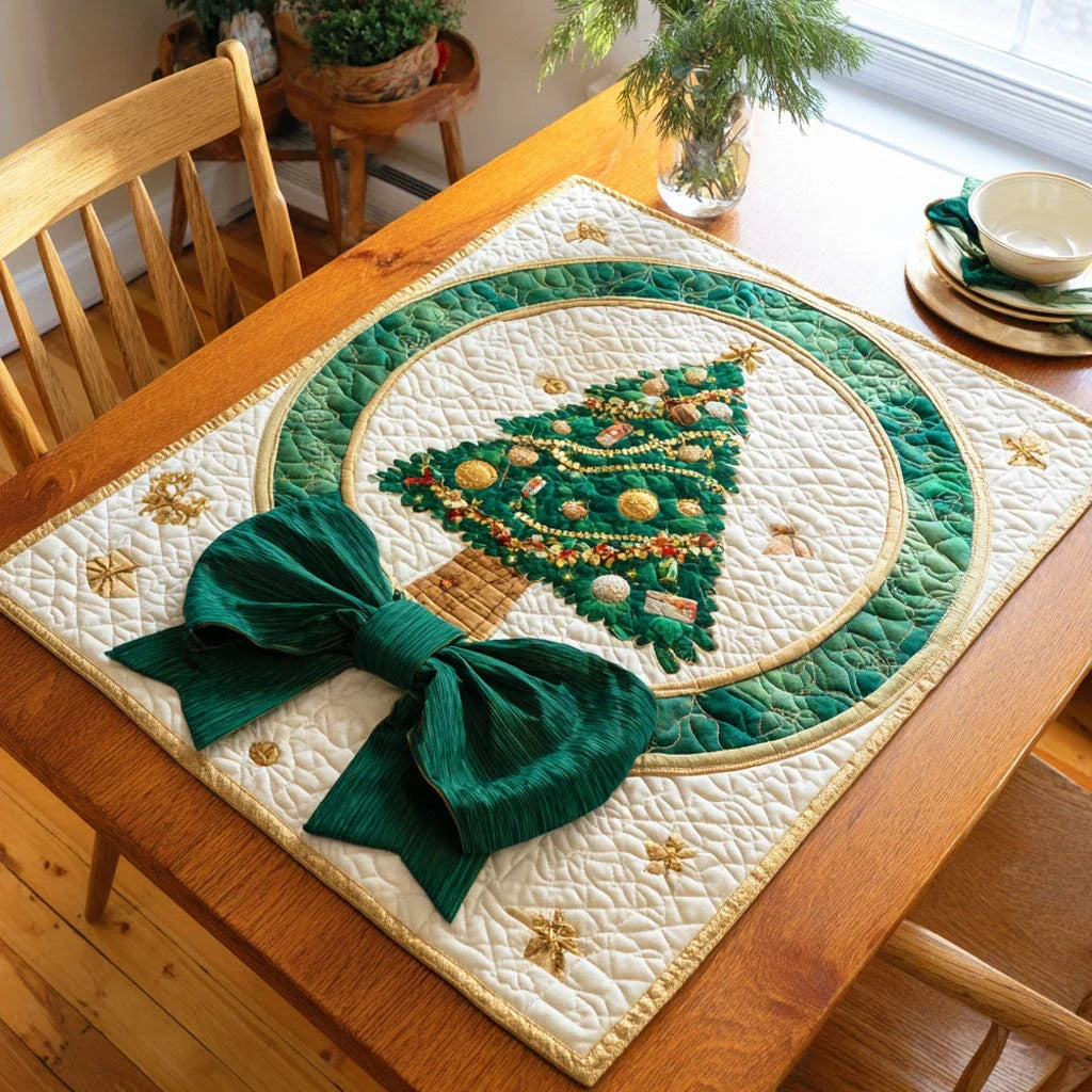 Festive Pine Wrap Quilted Table Topper