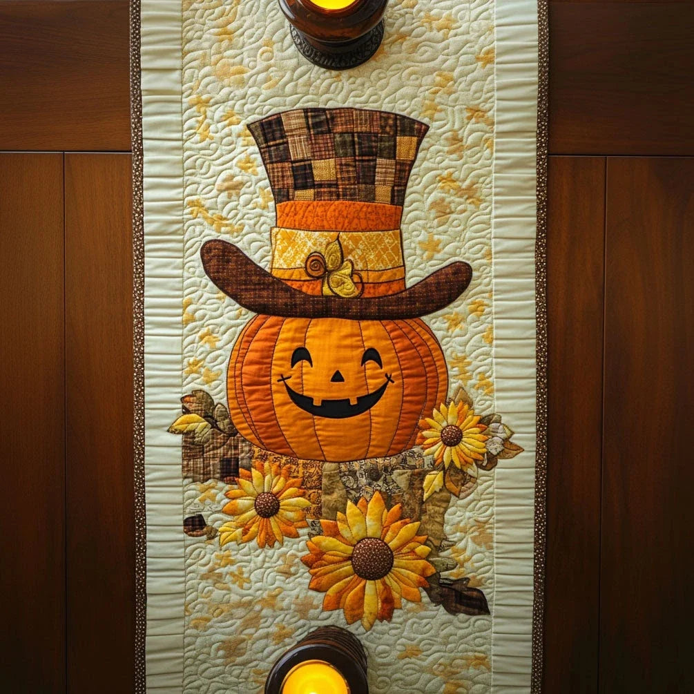 Festive Pumpkin Quilted Table Runner