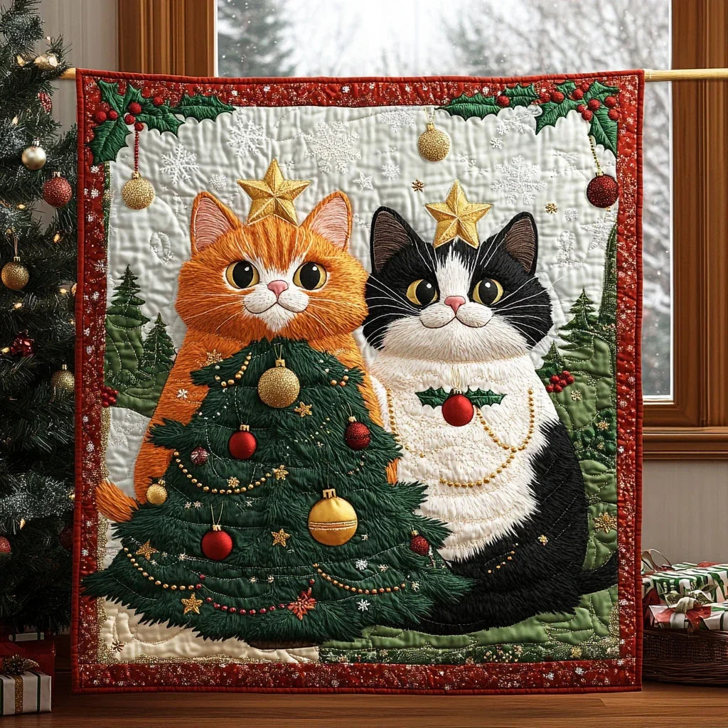 Festive Whiskers Quilt Blanket
