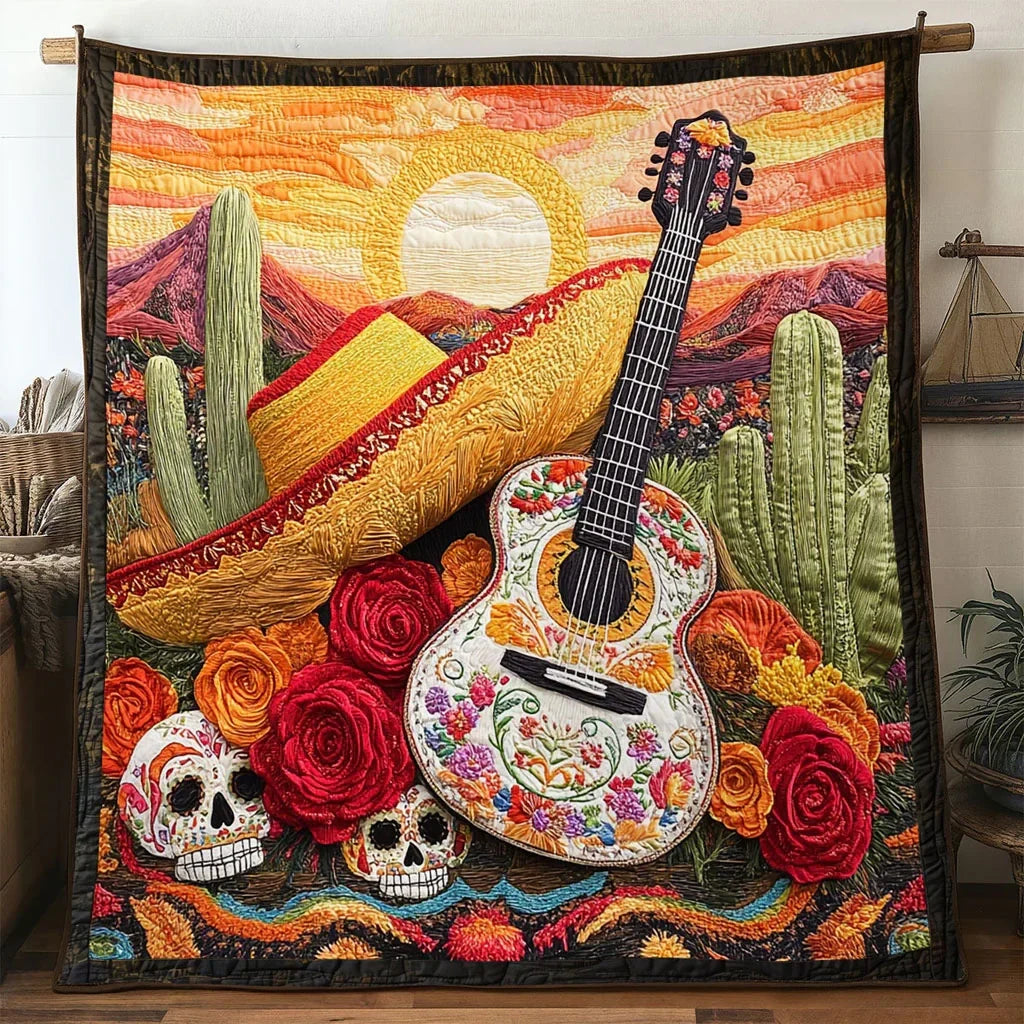 Fiesta Guitar Quilt Blanket