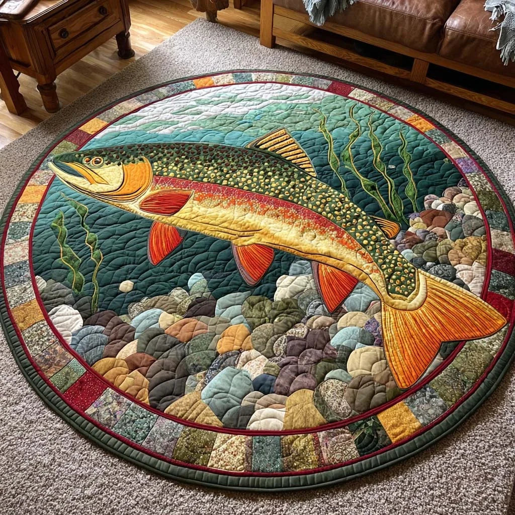 Fishing Quilted Round Mat