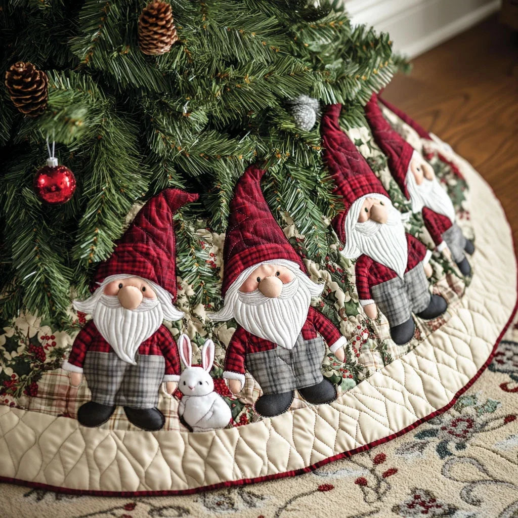 Flannel Frosties Quilted Christmas Tree Skirt