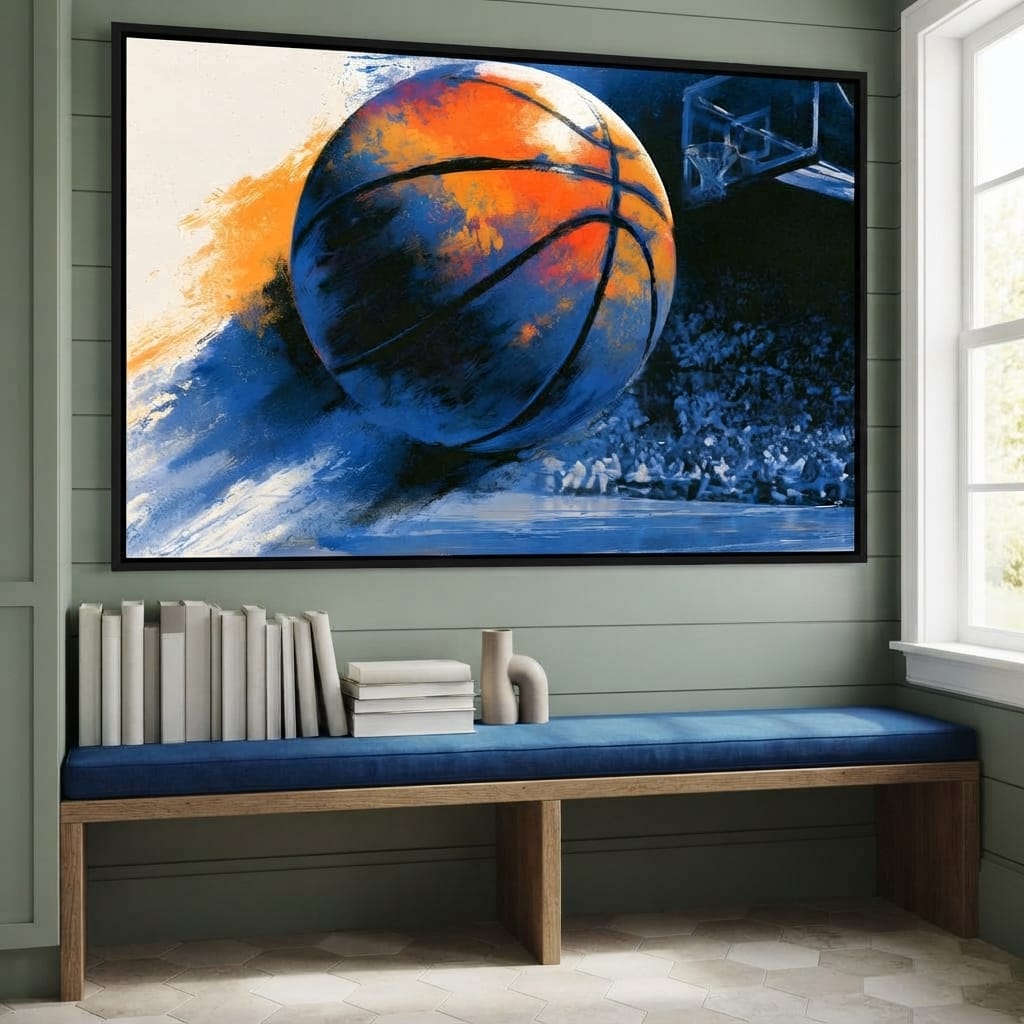 Flight of the Basketball Canvas Wall Art
