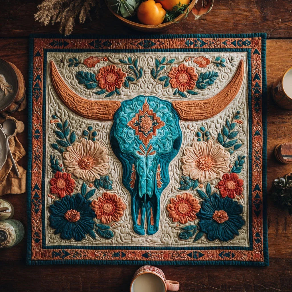 Floral Bison Table Topper