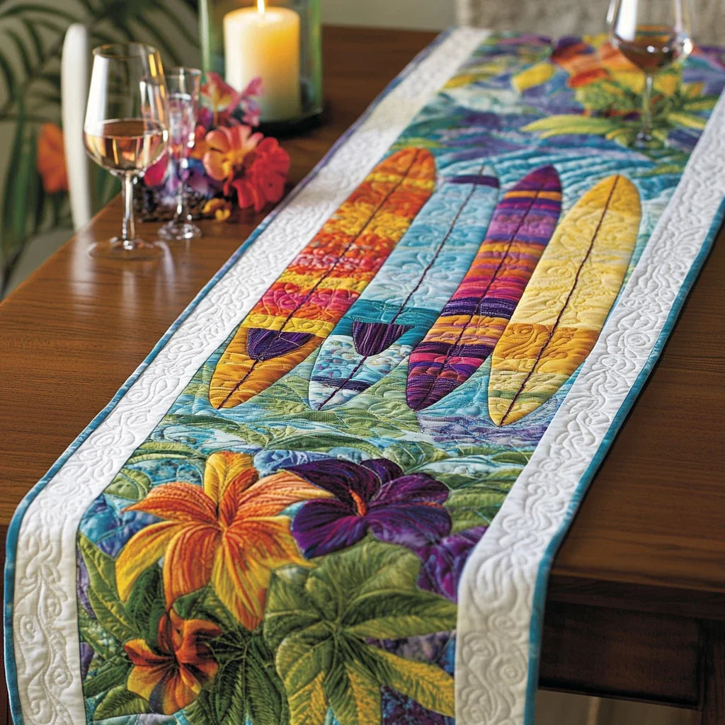 Floral Boards Quilted Table Runner