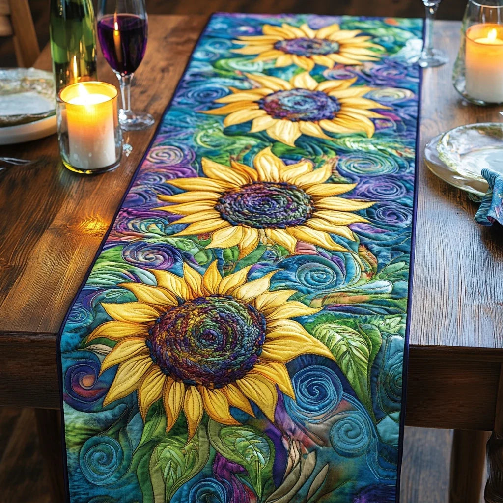 Floral Harmony Quilted Table Runner