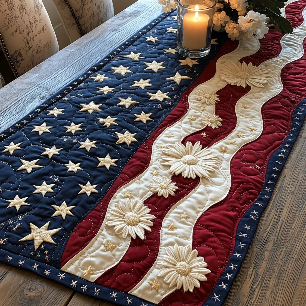 Floral Serenity Quilted Table Runner