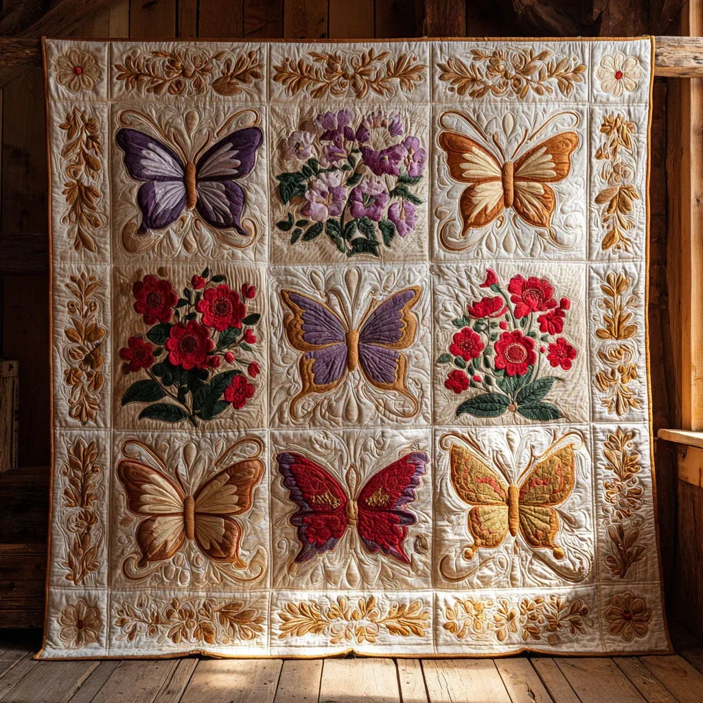 Floral Symphony Quilt Blanket
