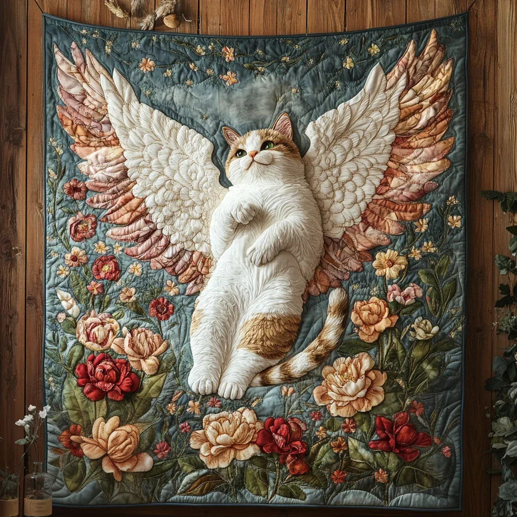 Flying Cat Quilt Blanket