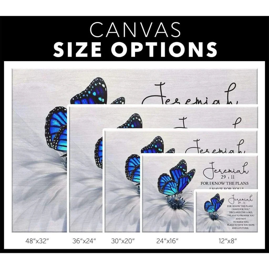 for i know the plans i have for you jeremiah 29 11 butterfly wall art canvas (Landscape) (view 2)
