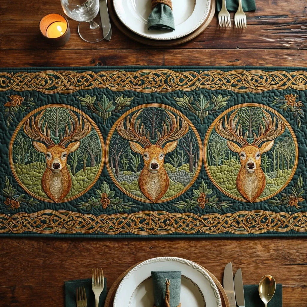 Forest Circle Quilted Table Runner