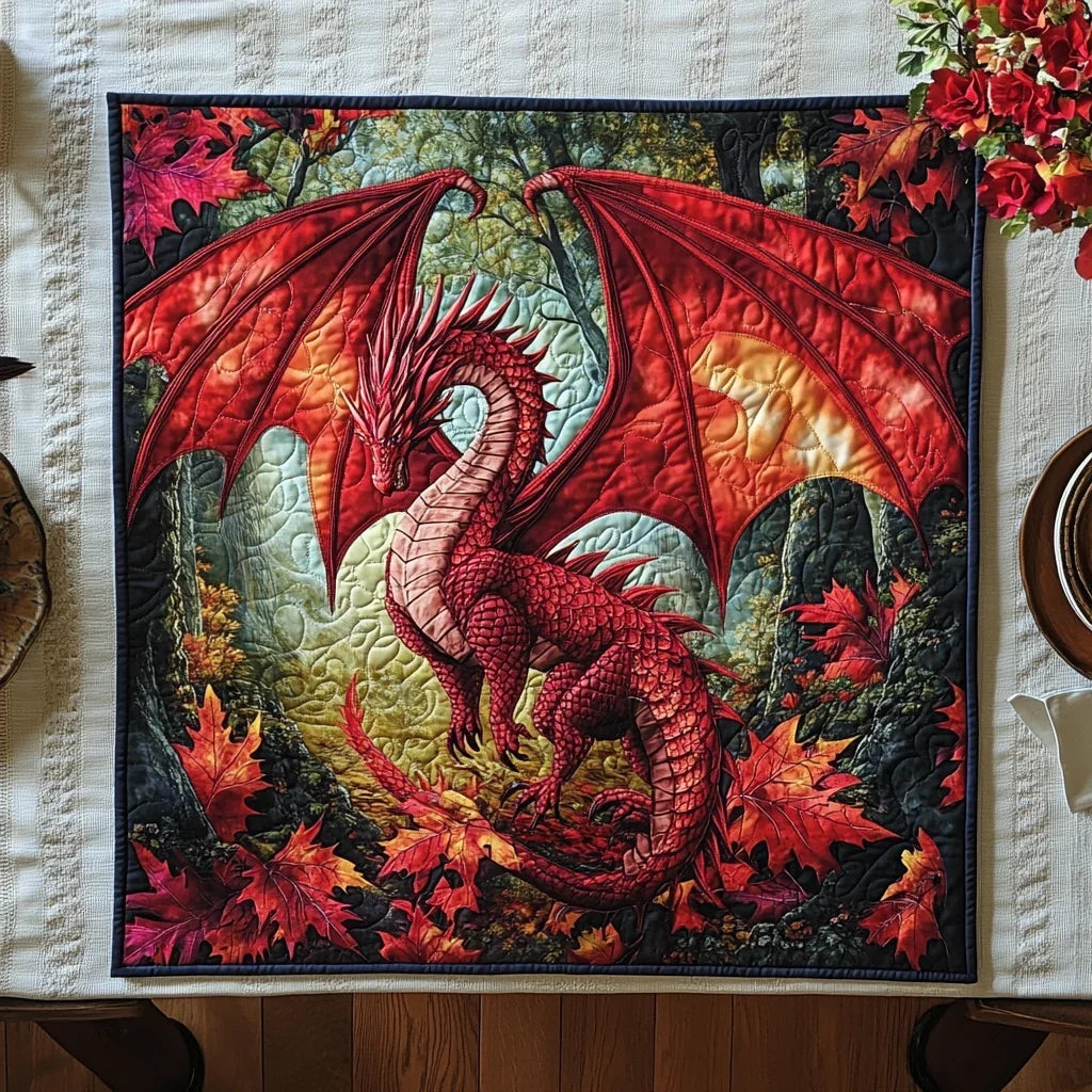 Forest Dragon Quilted Table Topper